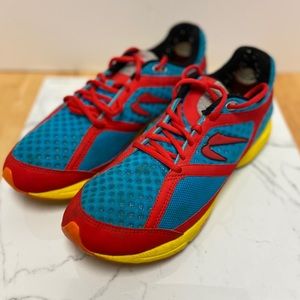 Newton red, yellow and blue sneakers